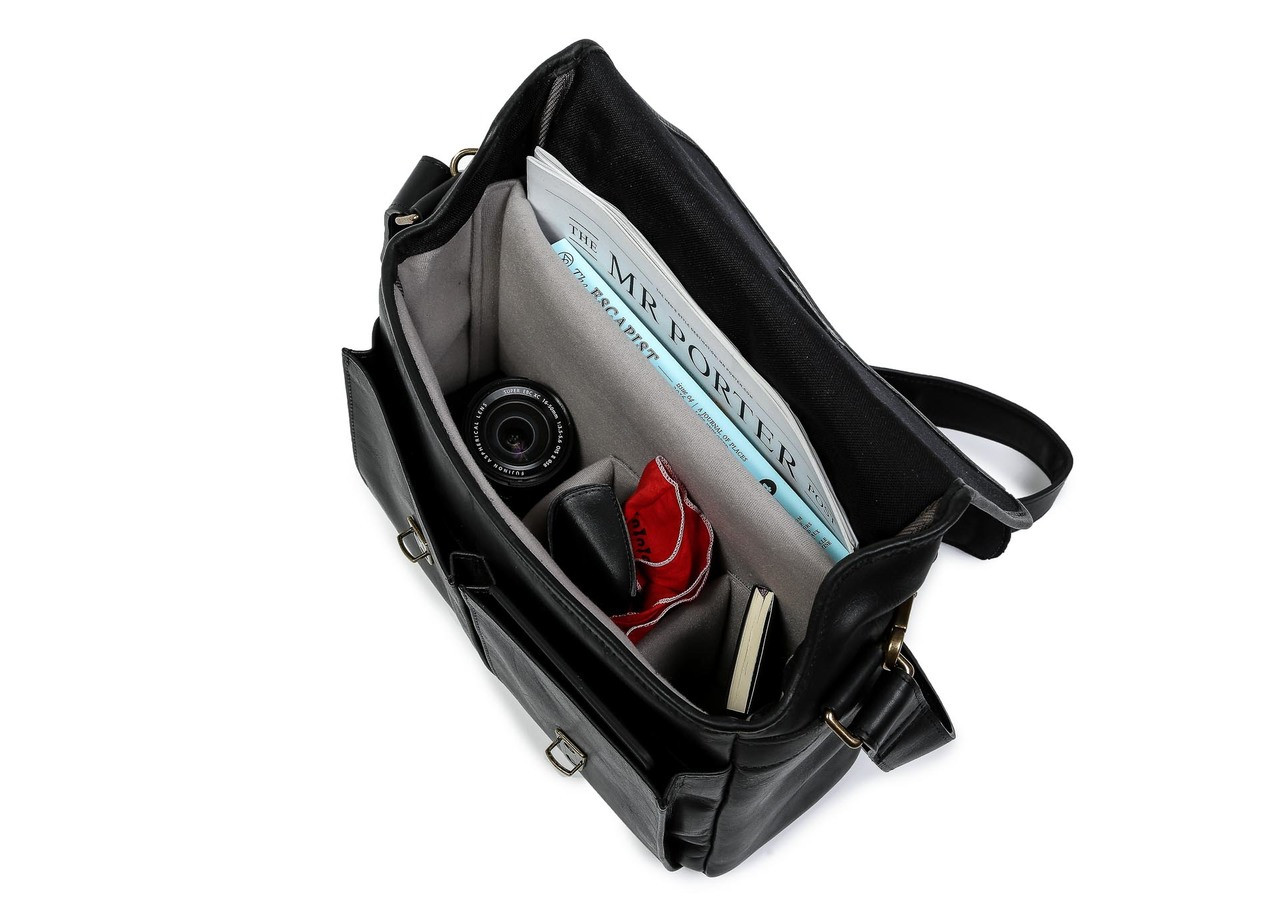 ONA Prince Street Camera Messenger Bag (Black, Italian Leather) |  Bedfords.com