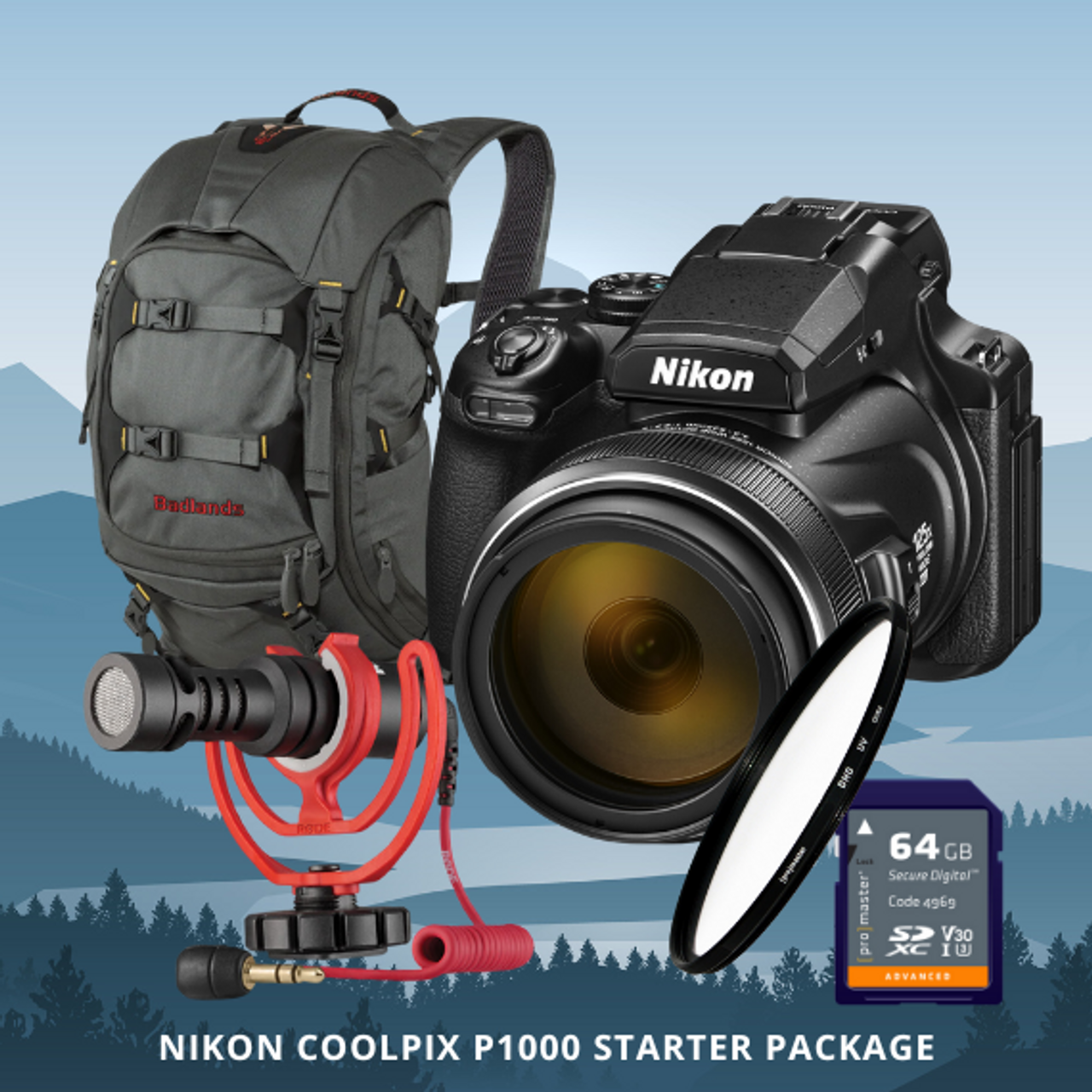 Nikon Coolpix P1000 Outdoor Wildlife Package 