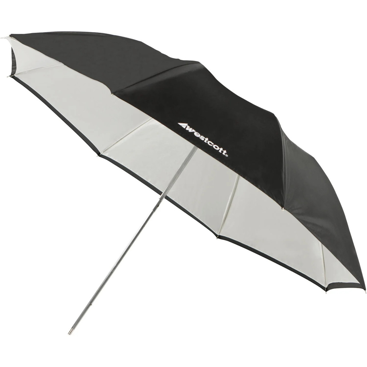 Westcott Compact Collapsible Umbrella - Optical White Satin with Removable Black Cover (43")