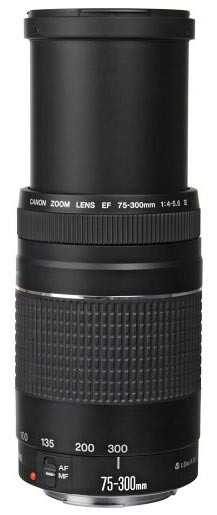 Canon EF 75-300mm f/4.0-5.6 III Autofocus Telephoto Zoom Lens