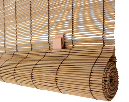 Brown Bamboo Matchstick Cordless Roll Up Window Blind