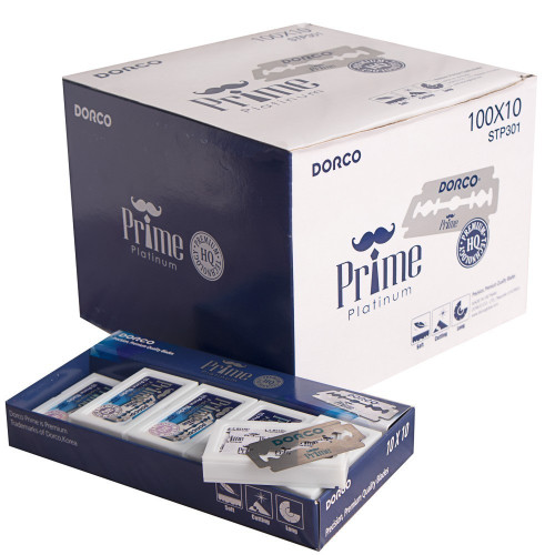 Dorco Double-Edged Razor Blades Prime Platinum (x10, x100, or x1000)