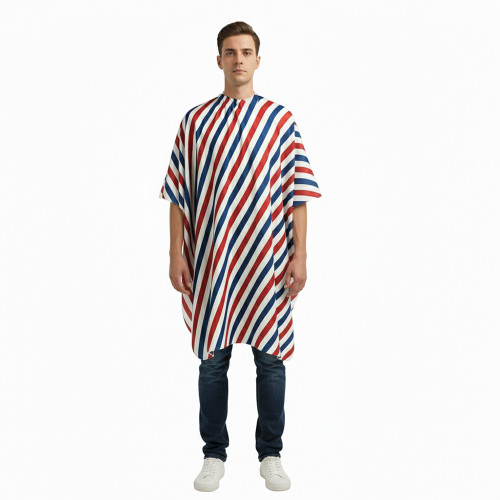 Kobe barber pole gown on a model