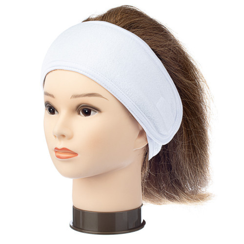 Kumi White Towelling Headband with Velcro fixing