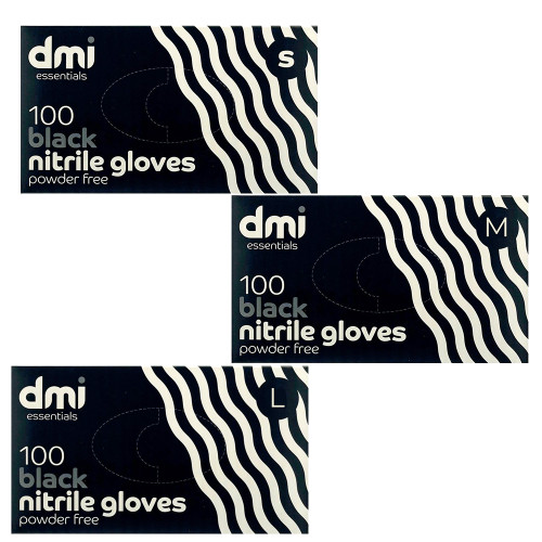 DMI Black Nitrile Gloves x100