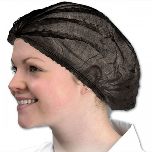 Kumi Disposable Pleated Black Caps x100