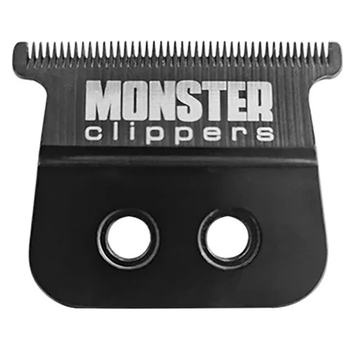 Monster Trimmers Replacement Blade 2.0, black trimmer blade with sharp metal teeth for grooming tools.