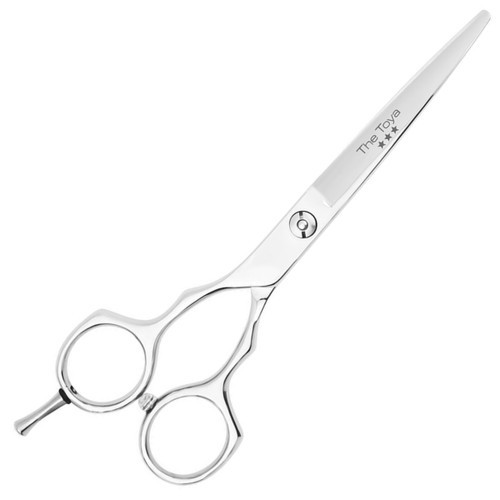 Matakki Toya Left Handed Hairdressing Scissor, stainless steel professional hair cutting scissors with ergonomic finger rings and sharp blades.