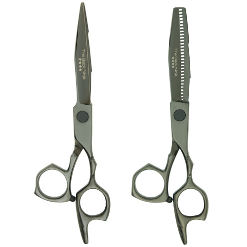 Matakki Matakki Black Ninja Scissor and Thinner Set, professional hair cutting tools with sleek black finish, designed for precision hairstyling and thinning cut techniques.