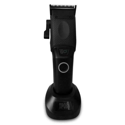 TPOB – The Pissed Off Barber TPOB Go Clipper Blackout, a professional hair cutting clipper with a sleek black design and ergonomic grip.