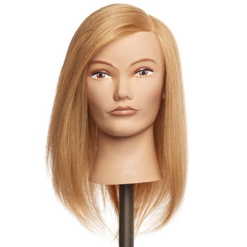 Pivot Point Diane Solid - 100% Human Hair Mannequin (Small), mannequin head with straight, blonde human hair for hairstyling practice.