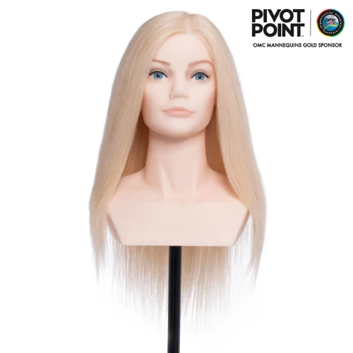 Pivot Point Ingrid - Human Hair Mix Premium Mannequin, display mannequin with long, straight blonde hair