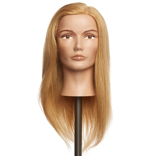 Pivot Point Courtney Uniform Cap - 100% Human Hair Snap Cap (Medium), mannequin head with blonde human hair mannequin wig.