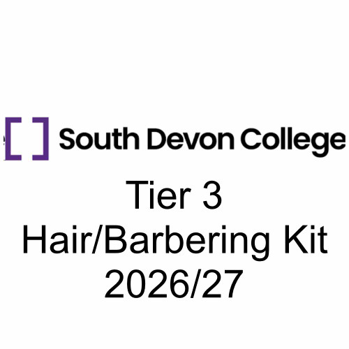 South Devon College Tier 3 Hair/Barbering Kit 2026/27, image of a comprehensive hairdressing and barbering kit for students.