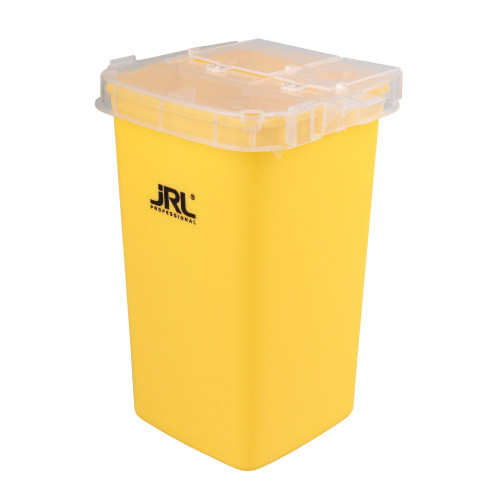 JRL Waste Blade Container in yellow with clear tamper-resistant lid
