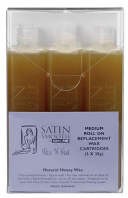 Satin Smooth Nice 'N Neat Medium Roll-On Wax Cartridges