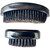 Side view of the brushes in the Kobe Gents Palm & Beard Set.