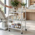 metal and glass beauty waxing trolley with 3 shelves in salon