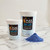 Kobe Pro Blue 9 + Plex Bleach, image showing two containers of blue bleaching powder and powder pile in front for hair bleaching.