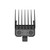 JRL FF2020C Premium Clipper Guards #0.5 - #8, image of a set of ten adjustable hair clipper guards in black with size markings from 1.5mm to 25mm, compatible with professional hair cutting devices.
