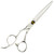 Kobe Pro Lunar Left Handed Scissor, Thinner, and Comb Set, professional stainless steel hair cutting scissors with ergonomic design and a sleek silver finish.