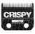 Monster Assassin Clipper, close-up image of the black hair clipper attachment with the brand name 'CRISPY' and 'Monster Clippers' logo on a black cracked pattern background.