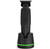 Monster Assassin Trimmer, black and green rechargeable electric beard and hair grooming device with stand.