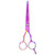Matakki Toya Pink Titanium Hairdressing Scissor, iridescent pink scissors with ergonomic finger rings and a sleek, modern design.