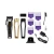 Andis Recon Clipper, professional hair clipper with interchangeable blades and multiple attachment combs, including purple guard attachments, cleaning brush, oil, and power cord for grooming.