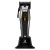 Andis Recon Clipper, cordless professional hair clipper on charging dock with sleek black and silver design.