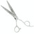 Matakki MatakkI Saphira Damascus Hairdressing Scissor, professional silver haircutting scissors with Damascus steel pattern and ergonomic finger rings for hairstyling.