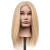 Pivot Point Gwyn Solid - 100% Human Hair Mannequin (Small), front view of a mannequin head with long, straight blonde hair for hairstyling practice.