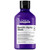L'Oréal Professionnel L'Oreal Professionnel Serie Expert Keratin Alpha Sleek Shampoo - 300 to 1500 ML, purple bottle of professional hair shampoo with black cap and white label.