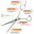 Kobe Lunar Left Handed Hairdressing Scissors, professional ergonomically designed hair cutting scissors with fixed finger rest, ergonomic handle, rubber bumper, adjustable tension screw, and fully convex blades.