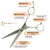 Kobe Apollo Left Handed Hairdressing Scissors, professional stainless steel scissors with ergonomic handle, adjustable tension screw, rubber bumper, ergonomic rest, and fully convex blades for precise hair cutting.