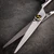Kobe Apollo Left Handed Hairdressing Scissors, professional stainless steel hair cutting scissors with ergonomic design and adjustable tension screw on a dark textured surface.