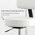 Kobe Zurich Beauty Backrest Stool, close-up of the white ergonomic stool with high density sponge cushion for comfortable sitting for long periods.