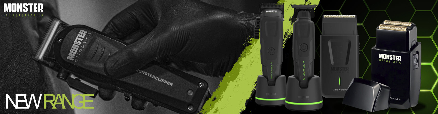 Monster Electrical hair clipper, trimmers, and foil shavers, and accessotires