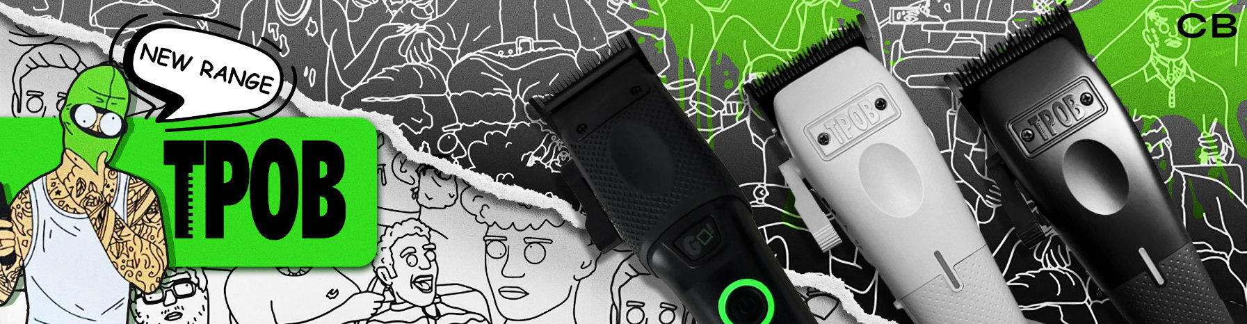 TPOB Electrical hair clipper, trimmers, and foil shavers, and accessories