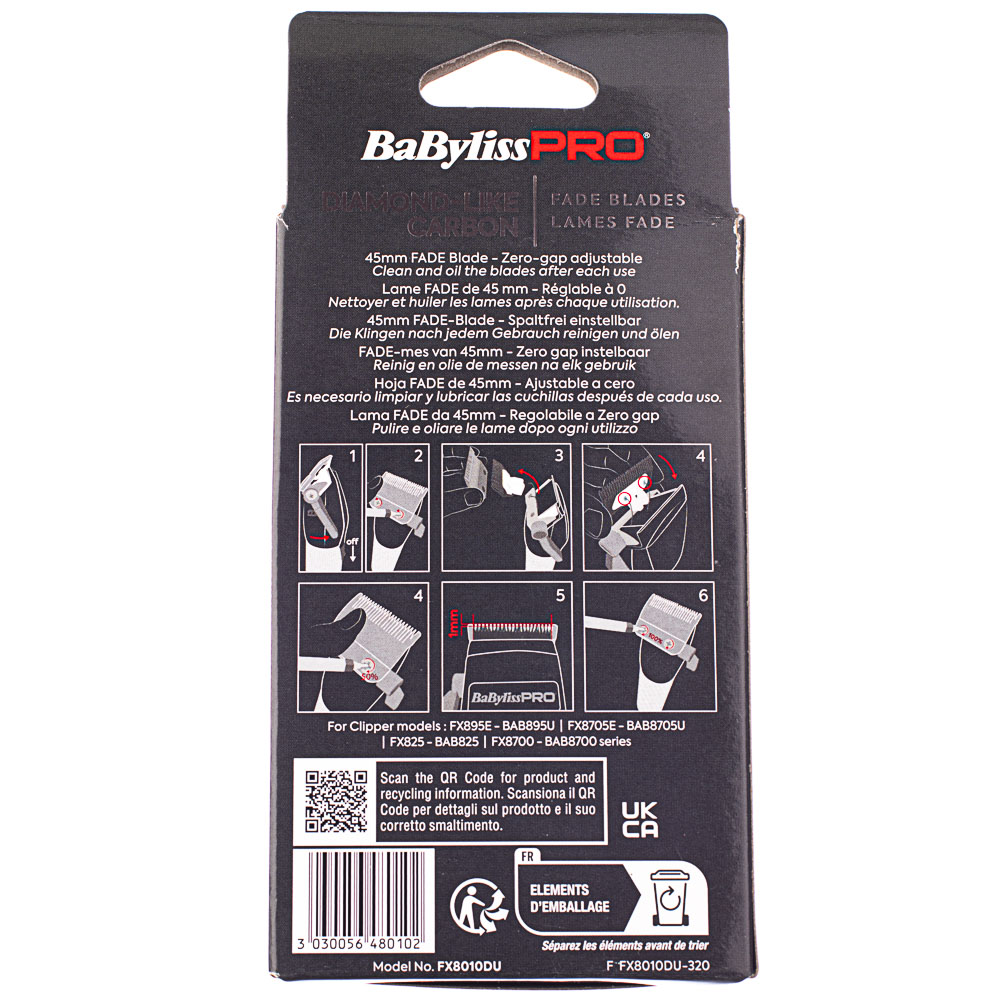 BaByliss PROFOILFX02B用替刃スキンフェードカット必需品❗️ Replacement Foil & Cutter for FXFS2 Black Color