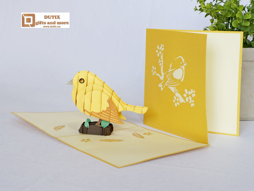 3D Pop Up Card Golden Sparrow