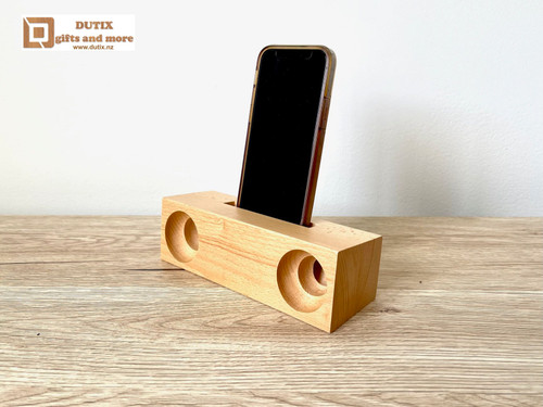 Wooden Sound Amplifier Phone Holder Charging Dock