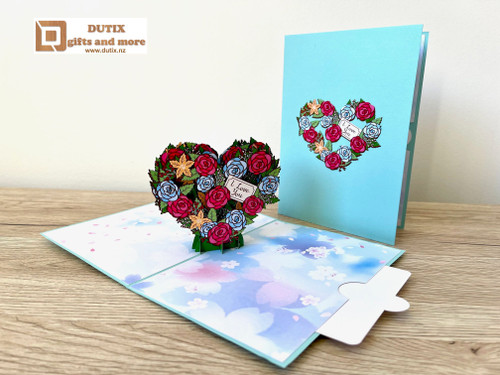 3D Pop Up Card Rose Heart