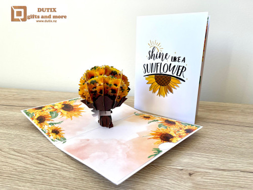 3D Pop Up Card Sun Flower Bouquet