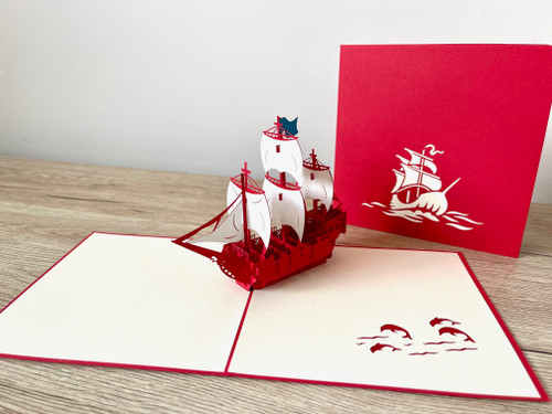 3D Pop Up Card Ancient Sailing Ship