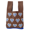 Brown Hearts Knitted Bag