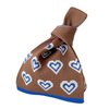 Brown Hearts Knitted Bag