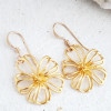 Gold Matte Flower Earrings