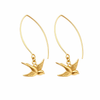 Gold Swallow Bird Earrings
