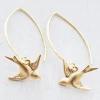 Gold Swallow Bird Earrings